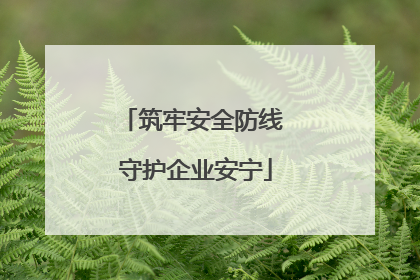 筑牢安全防线 守护企业安宁